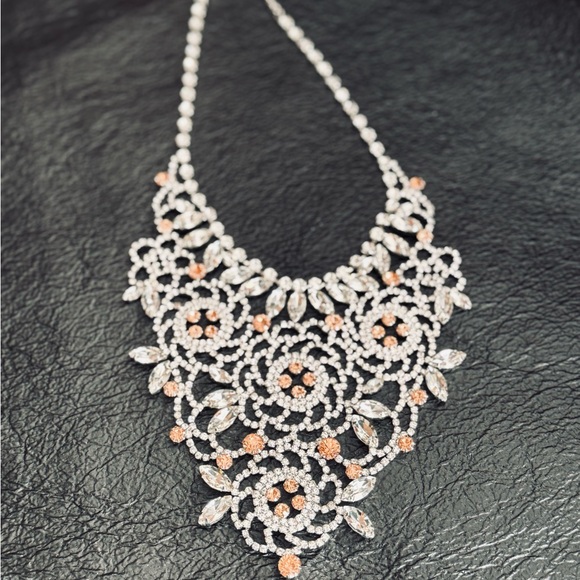 Betsy Johnson NEW Rhinestone Bib Necklace “Ballerina Rose” - Picture 7 of 7